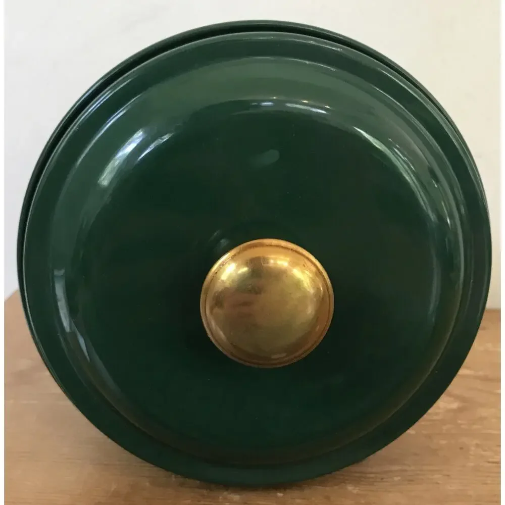 Set Pair 2 Target Home Dark Green Navy Blue Enamel Metal Kitchen Canisters
